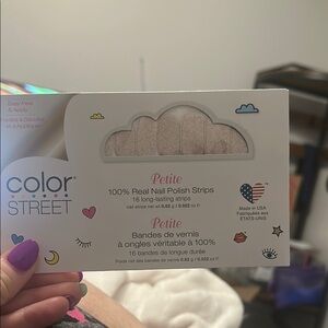 RETIRED Tiny  + Shiny Color Street Petite Nail Strips in Shimmering Pink